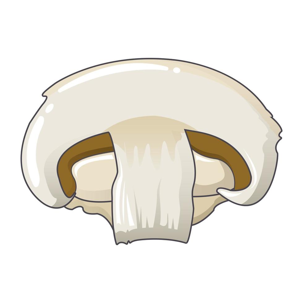moitié de l'icône de champignon, style cartoon vecteur