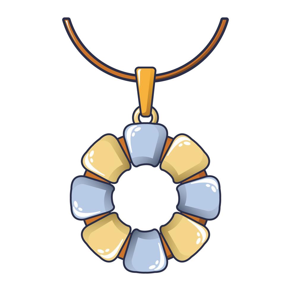 icône de collier de fleurs, style cartoon vecteur