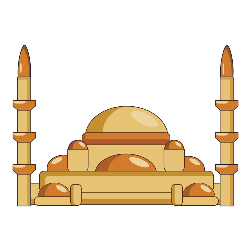 icône de la mosquée, style cartoon vecteur