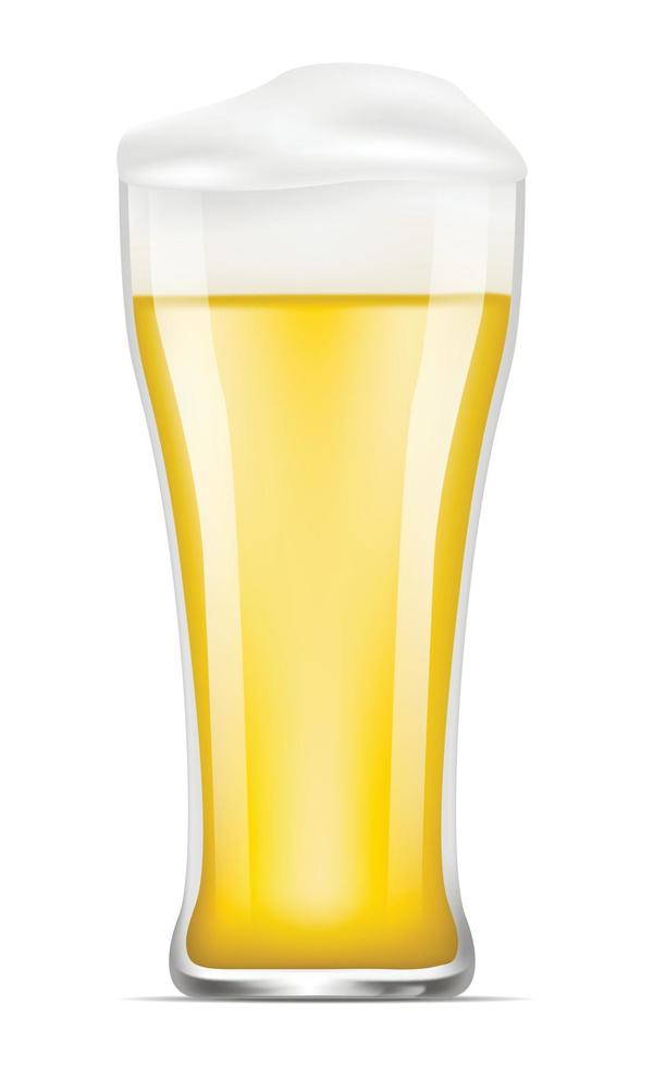 icône de verre de bière, style réaliste vecteur