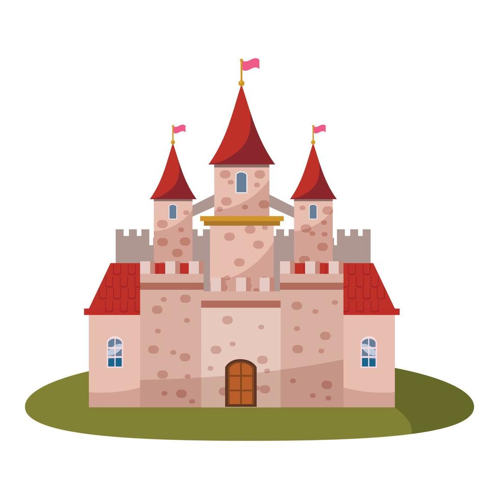 icône du château, style cartoon vecteur
