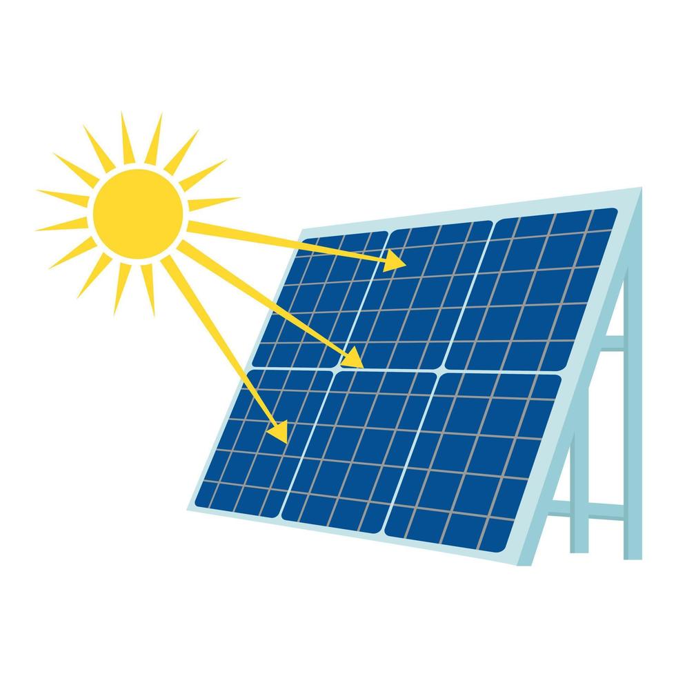 icône de batterie solaire, style plat vecteur