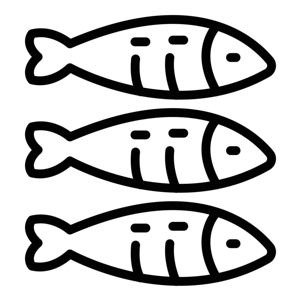 vecteur de contour d'icône d'huile de sardine. poisson hareng