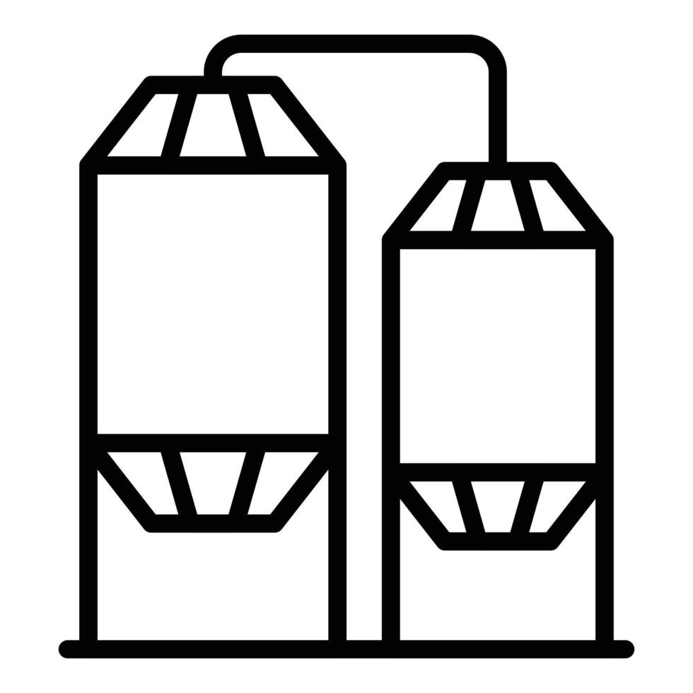 vecteur de contour d'icône de réservoir de lait. vache bovin