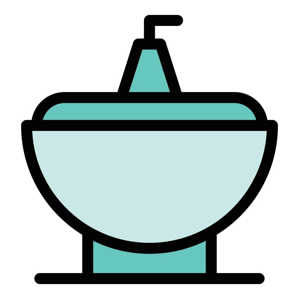 bain bidet icône vecteur de contour de couleur