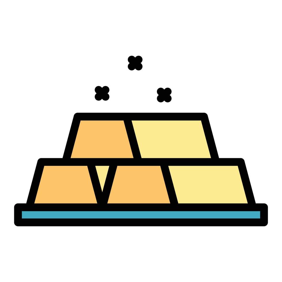forgeron or barres icône couleur contour vecteur