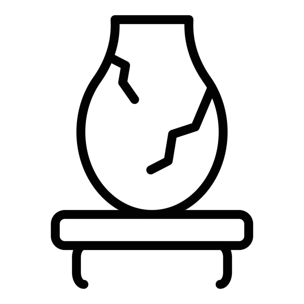 vecteur de contour d'icône de vase fissuré. faire de l'art