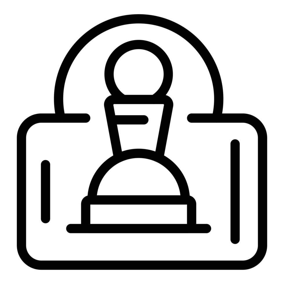 vecteur de contour d'icône d'échecs social. plateau de jeu