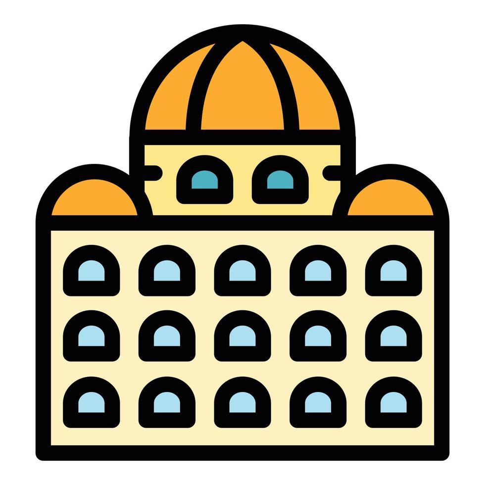 vecteur de contour de couleur de l'icône du parlement de tourisme