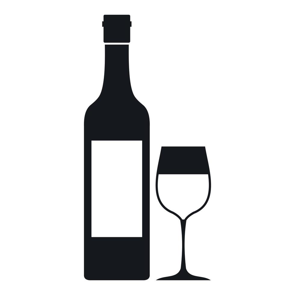 icône de bouteille de vin, style simple vecteur