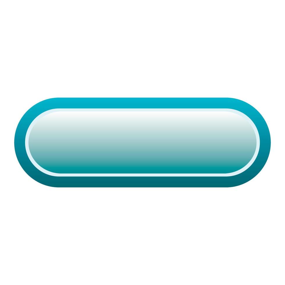 icône de bouton rectangle bleu, style plat vecteur