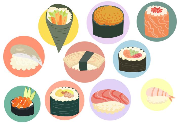 Vecteurs de sushi gratuits vecteur