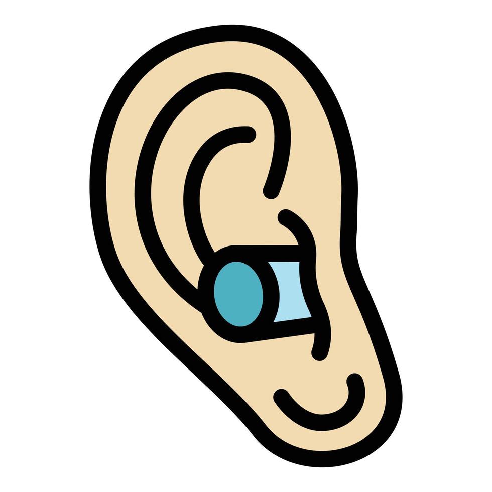 bouchons d'oreille vecteur de contour couleur icône calme