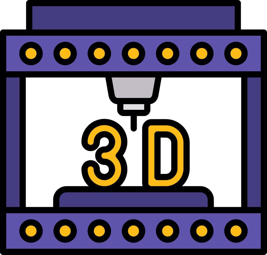 conception d'icône créative d'impression 3d vecteur