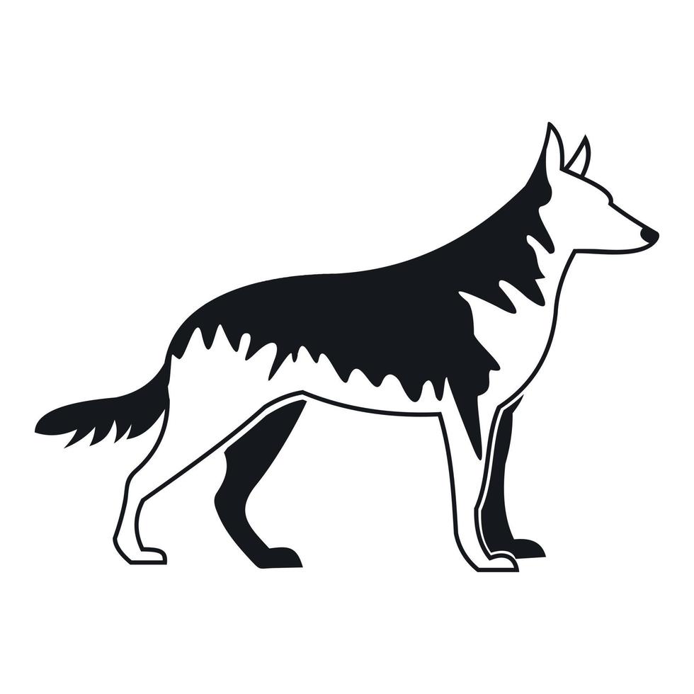 icône de chien de berger, style simple vecteur