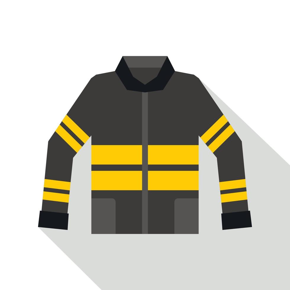 icône de veste de pompier noir et jaune vecteur