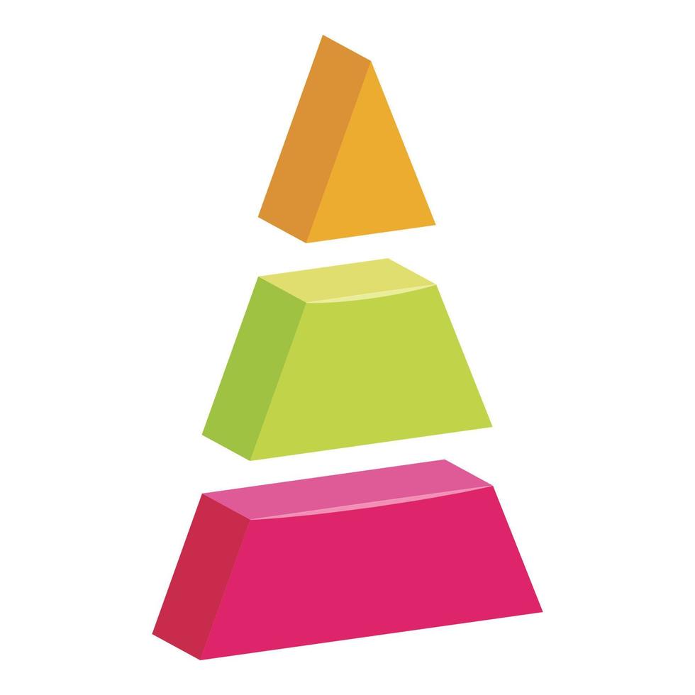 triangle divisé icône, style cartoon vecteur