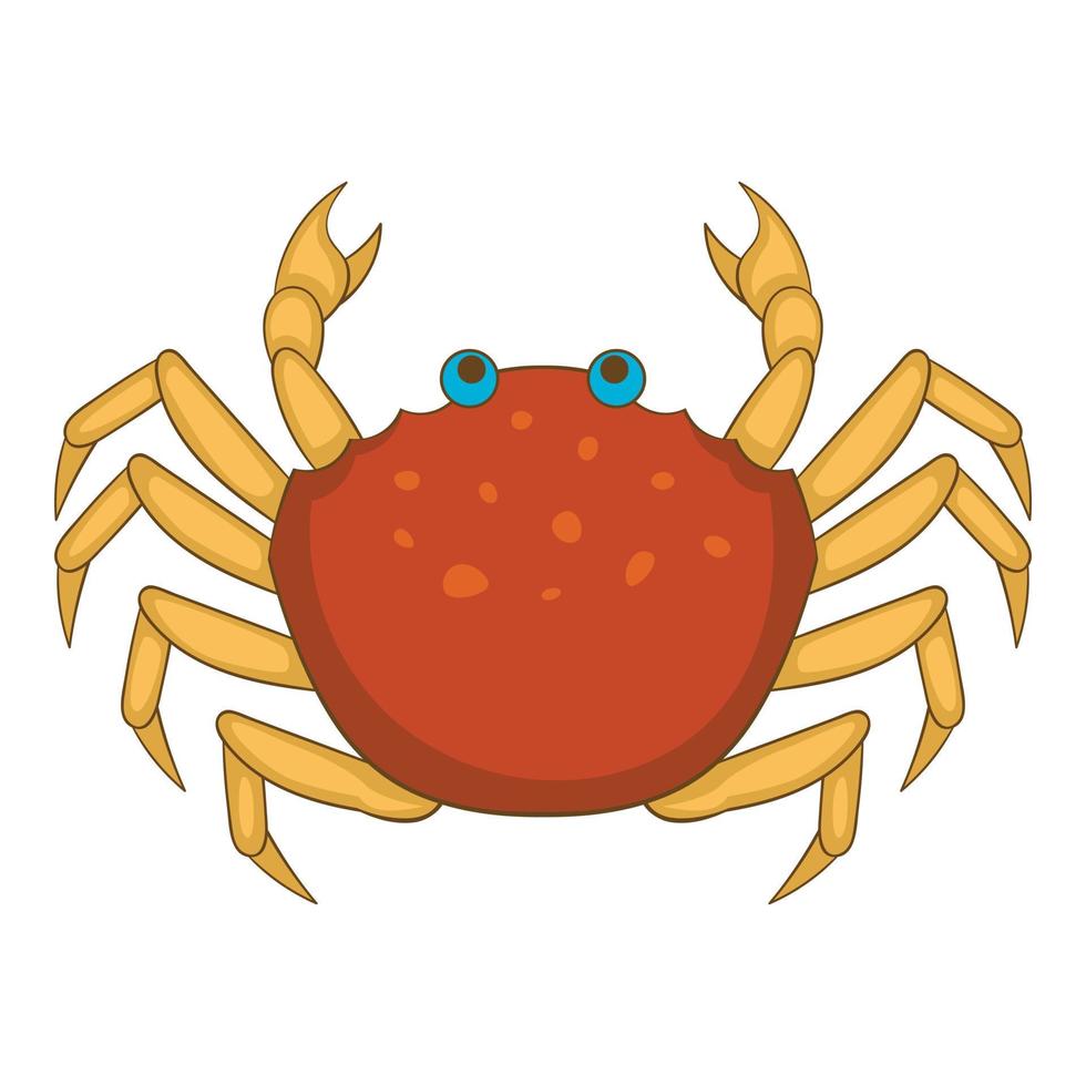 icône de crabe brun, style cartoon vecteur