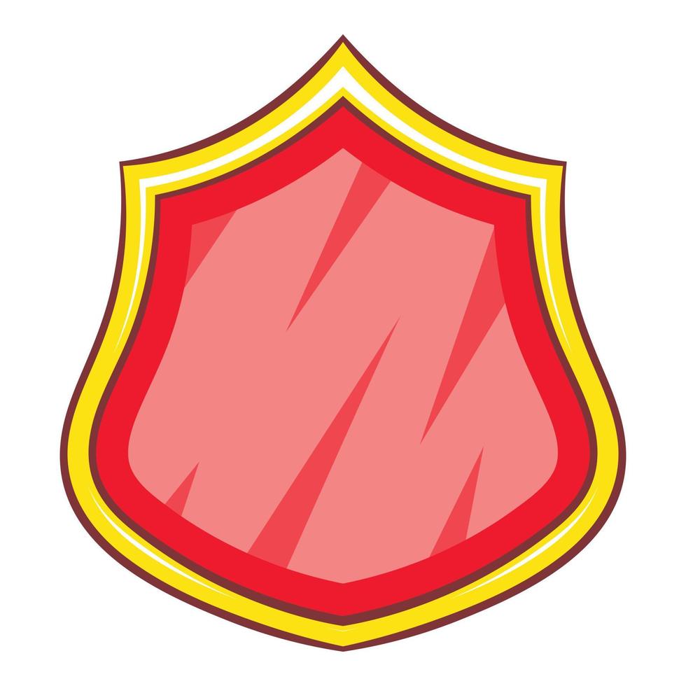icône de bouclier de protection blanc rouge, style cartoon vecteur