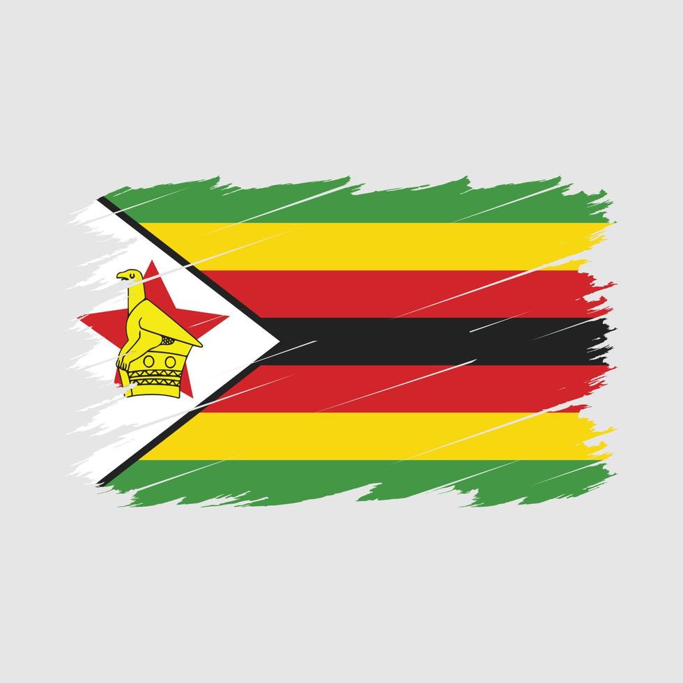 pinceau drapeau zimbabwe vecteur