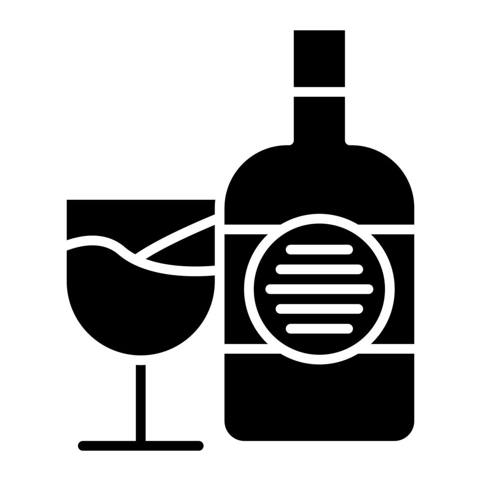 icône de glyphe de vin vecteur