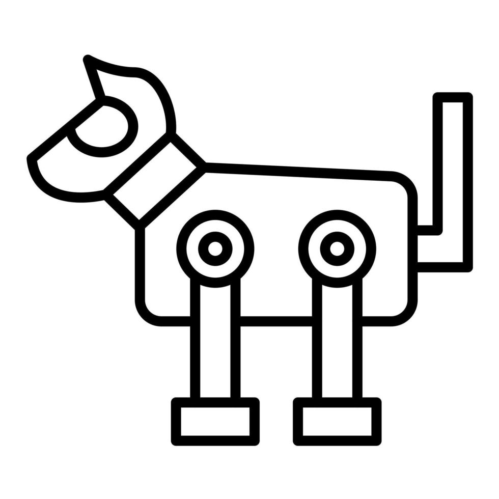 icône de glyphe de chien robot vecteur