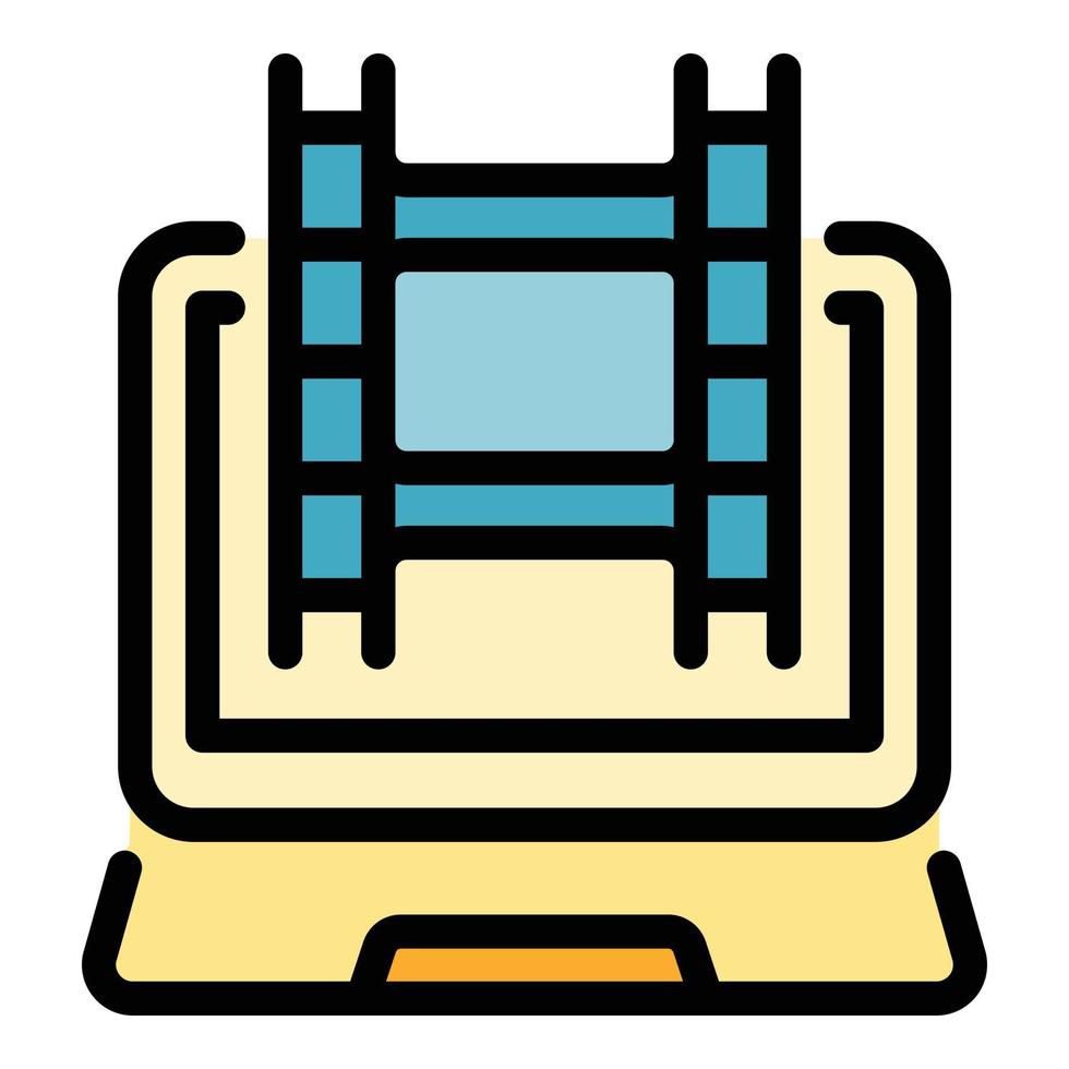 créer un vecteur de contour de couleur d'icône vidéo