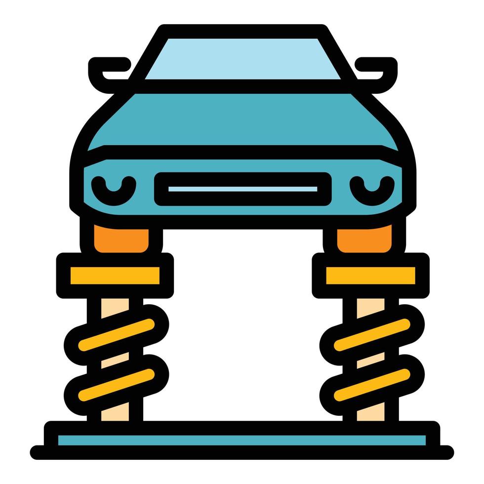 vecteur de contour de couleur de l'icône de la machine de levage de voiture