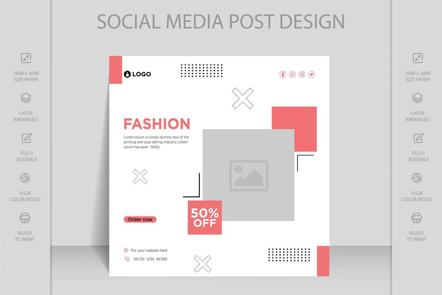 modèle de bannière web dynamique moderne instagram, facebook et médias sociaux pour la vente de mode en ligne vecteur
