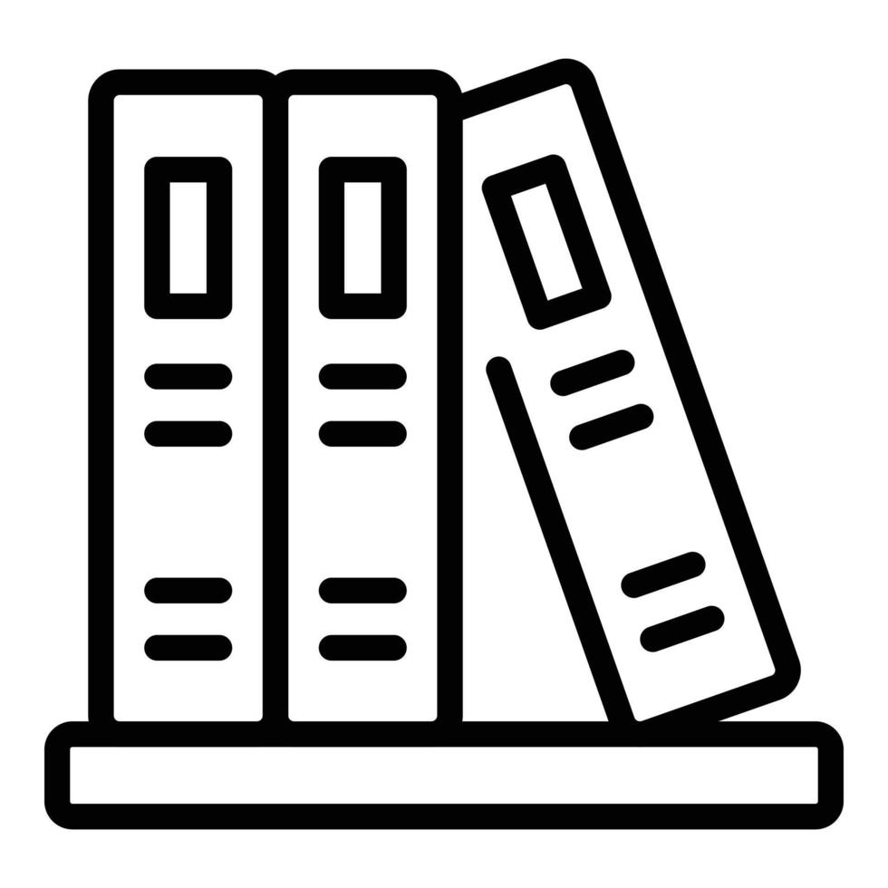 vecteur de contour d'icône de pile de livre. aide aux devoirs