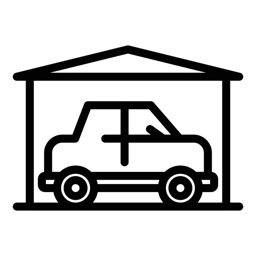 vecteur de contour d'icône de tente de stationnement de voiture. zone de véhicule
