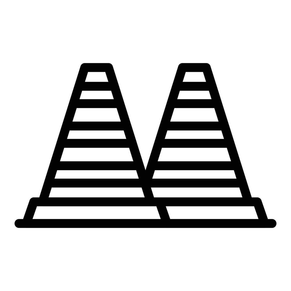 vecteur de contour d'icône de cônes de route de stationnement. garagiste