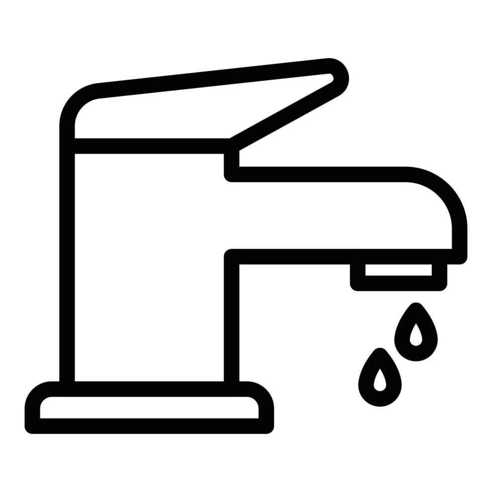 vecteur de contour d'icône de robinet eco eau. enregistrer une goutte propre