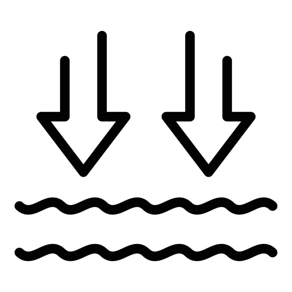 vecteur de contour d'icône de faible eau. enregistrer