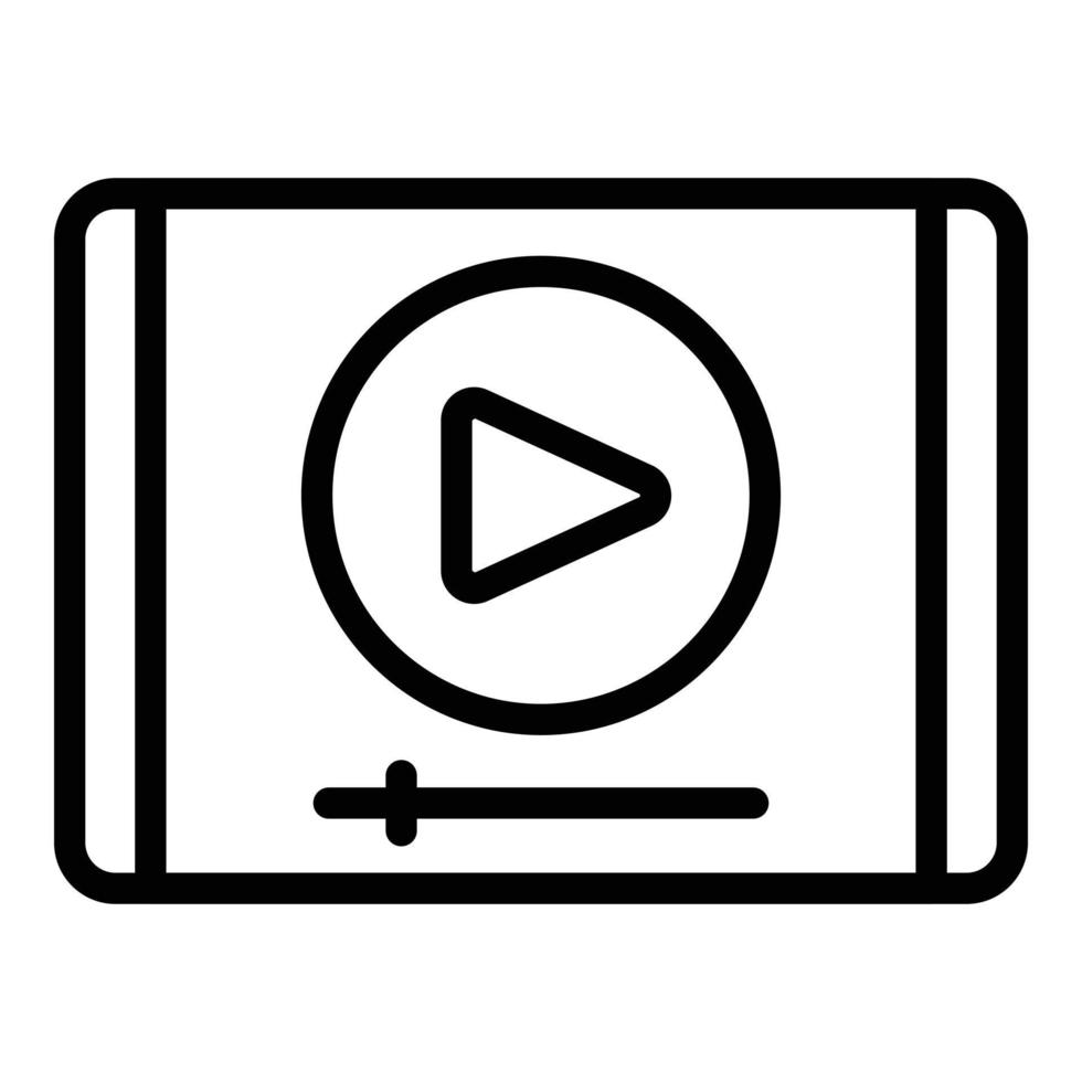 vecteur de contour d'icône de tablette vidéo. tutoriel de webinaire