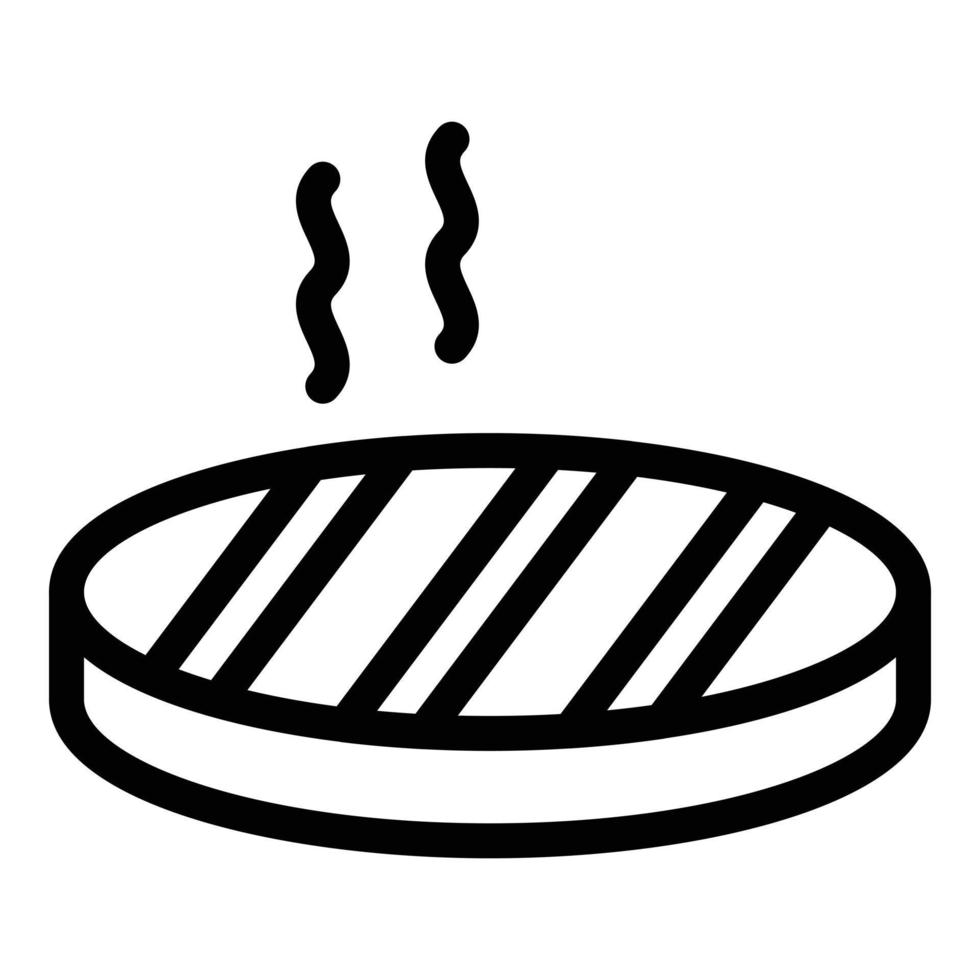 vecteur de contour d'icône de steak grillé. graine de légumineuse