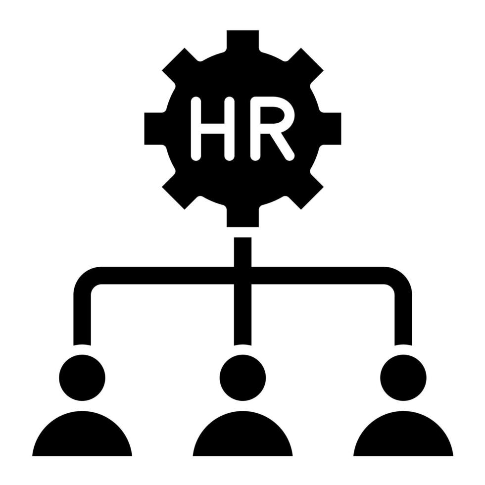 icône de glyphe de ressources humaines vecteur