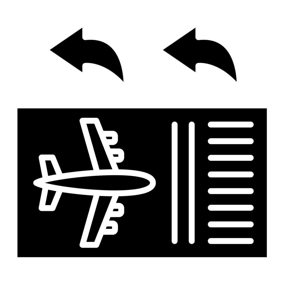 icône de glyphe de remboursement de billet vecteur