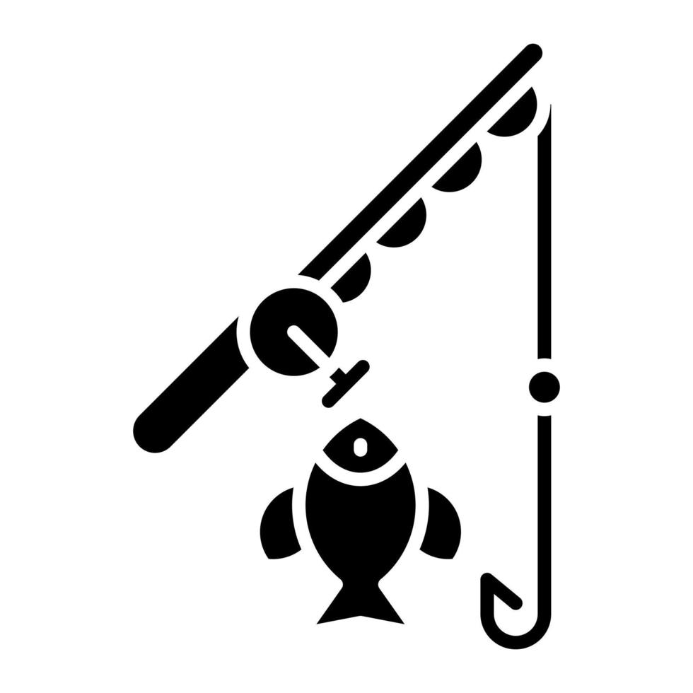 icône de glyphe de pêche sportive vecteur