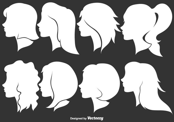 Silhouettes de profil de femme - Illustration vectorielle vecteur