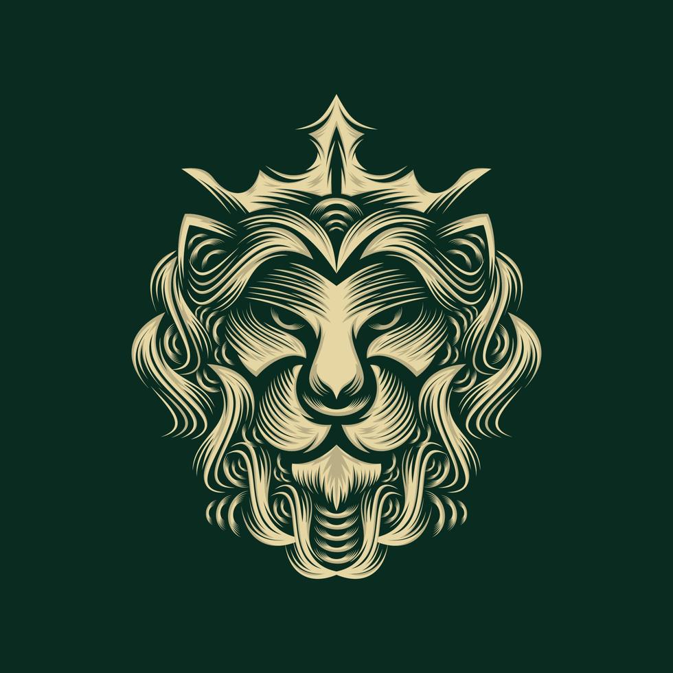 création de logo tête de lion vecteur