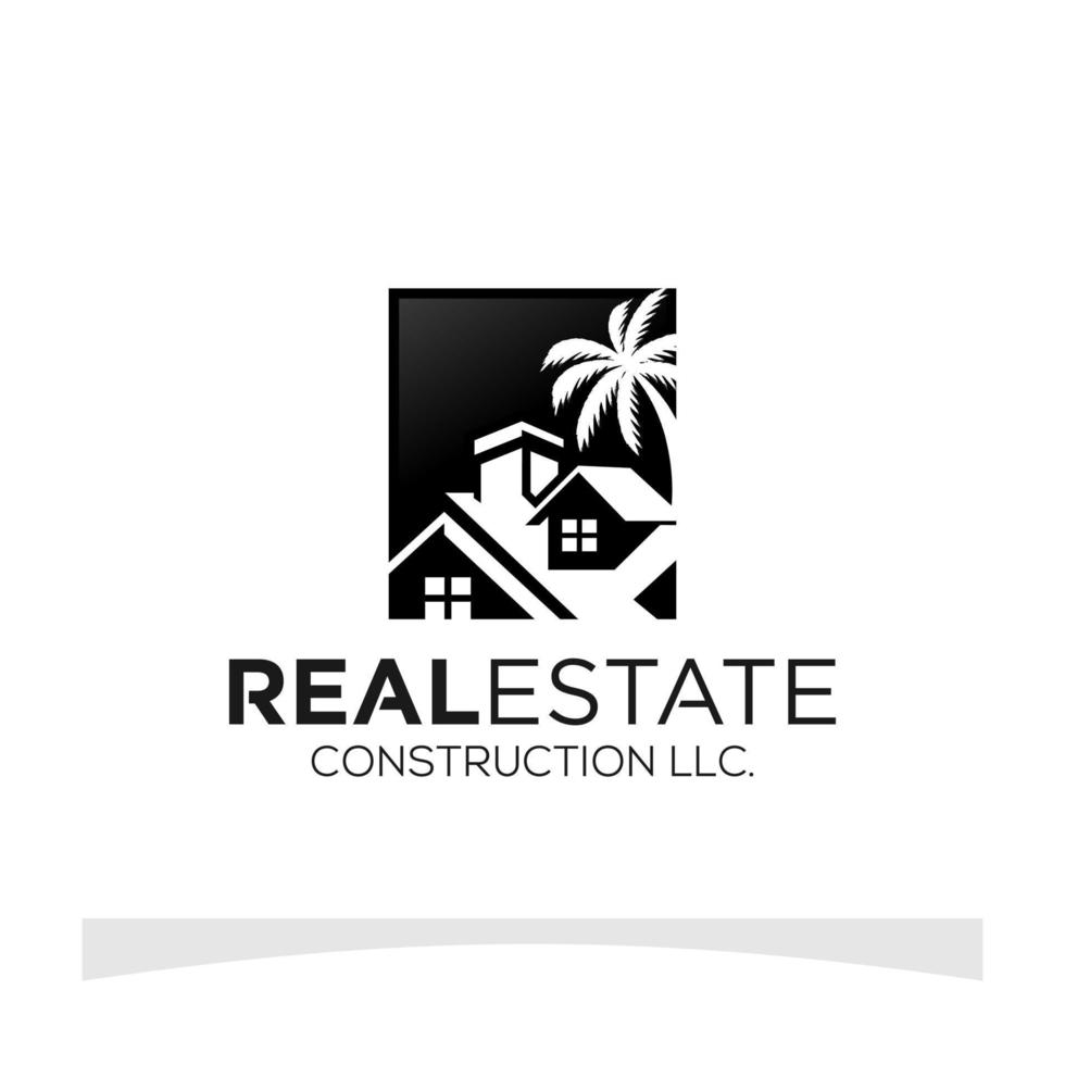 création de logo de construction immobilière vecteur