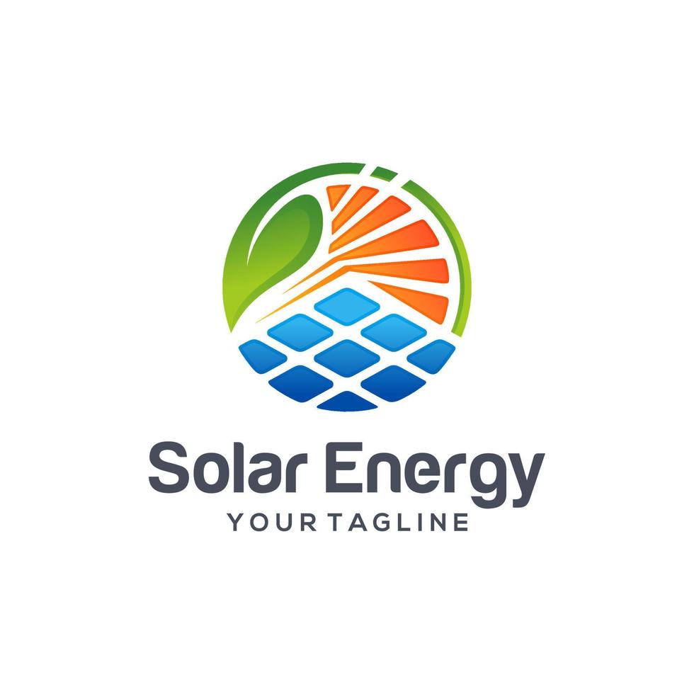 création de logo d'énergie solaire vecteur