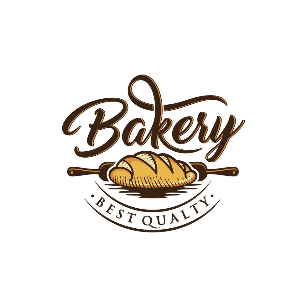 création de logo de boulangerie vecteur