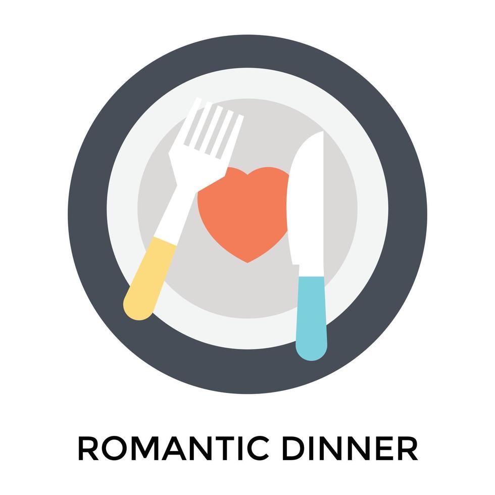 dîner romantique à la mode vecteur