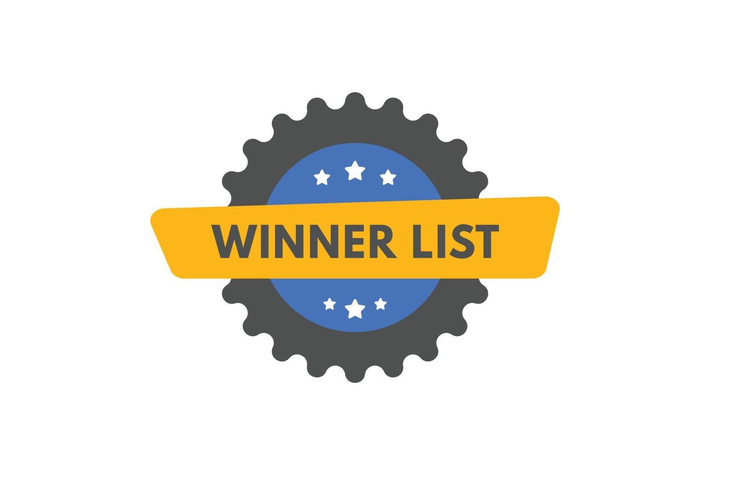bouton de la liste des gagnants. gagnant liste signe icône étiquette autocollant web boutons vecteur