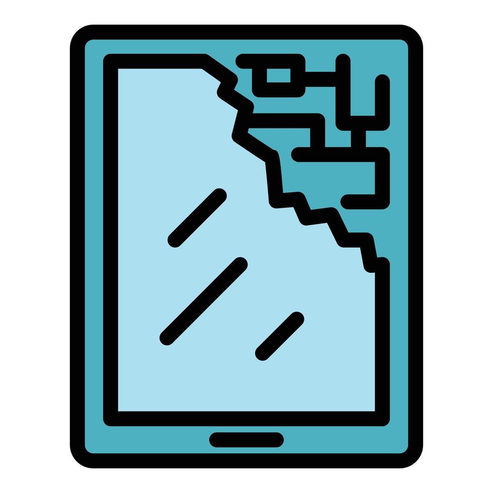 vecteur de contour de couleur d'icône d'affichage endommagé