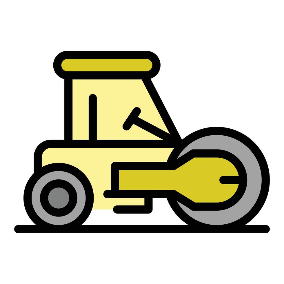 vecteur de contour de couleur d'icône de rouleau de route de travail