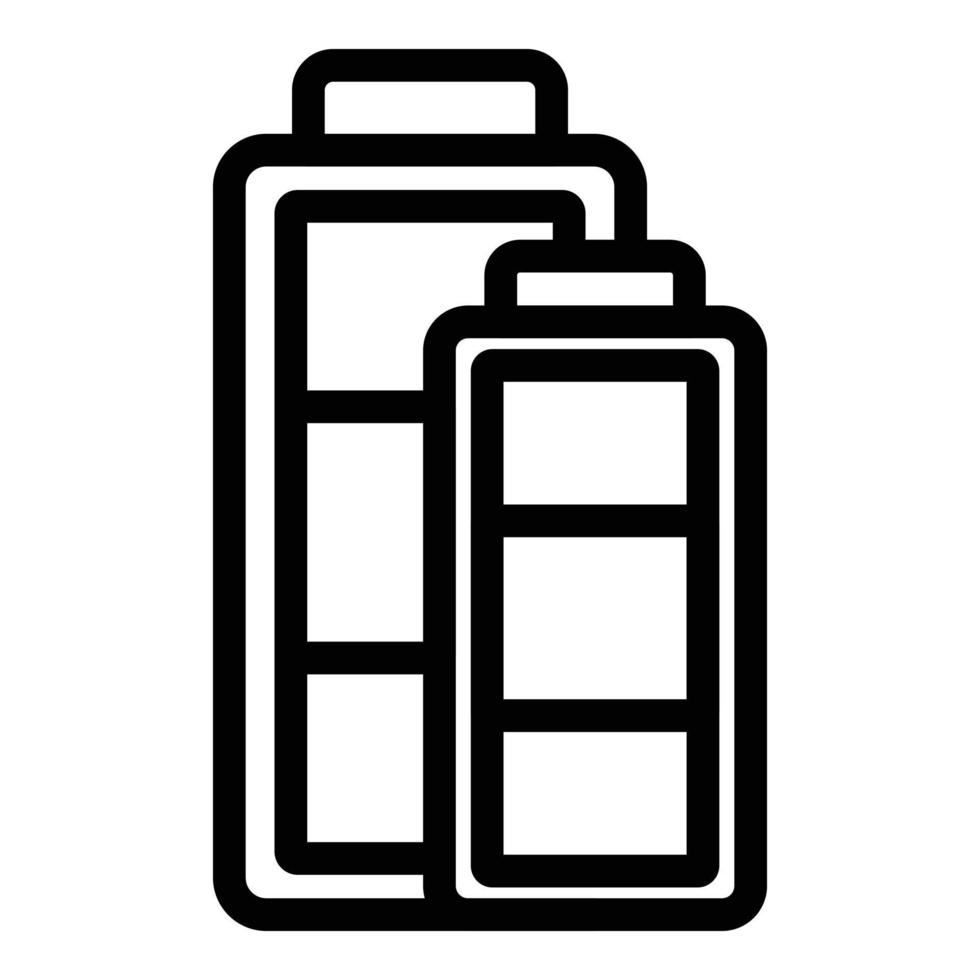 vecteur de contour d'icône de petite batterie complète. chargeur d'énergie