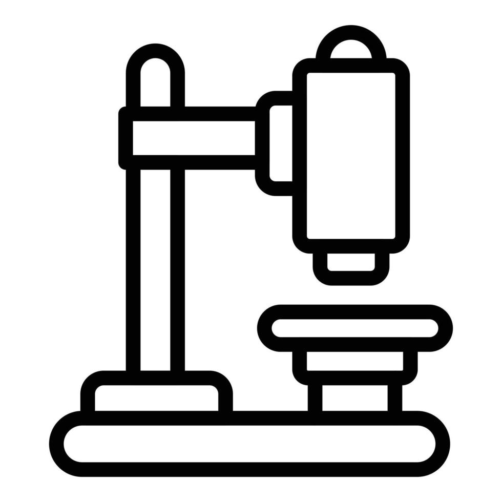 vecteur de contour d'icône de microscope médical. technologie de laboratoire